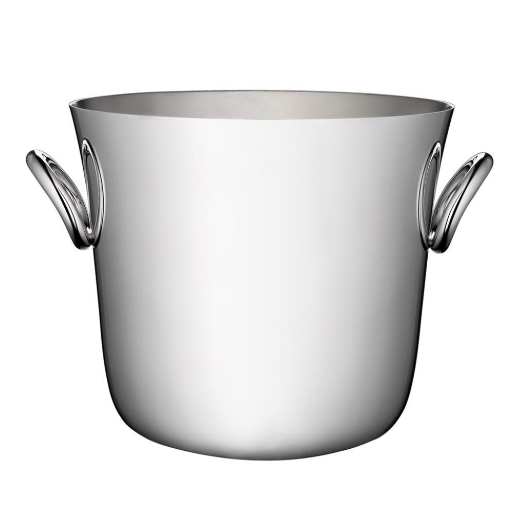 Christofle Paris France Modernist Vertigo Silver Ice Bucket Tarnished